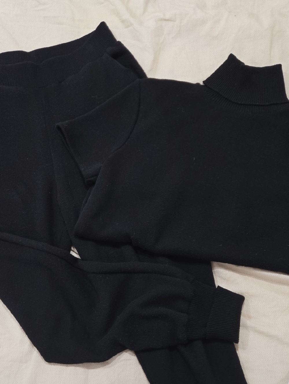 Zara Black Knit Turtleneck Sweater and Jogger Set